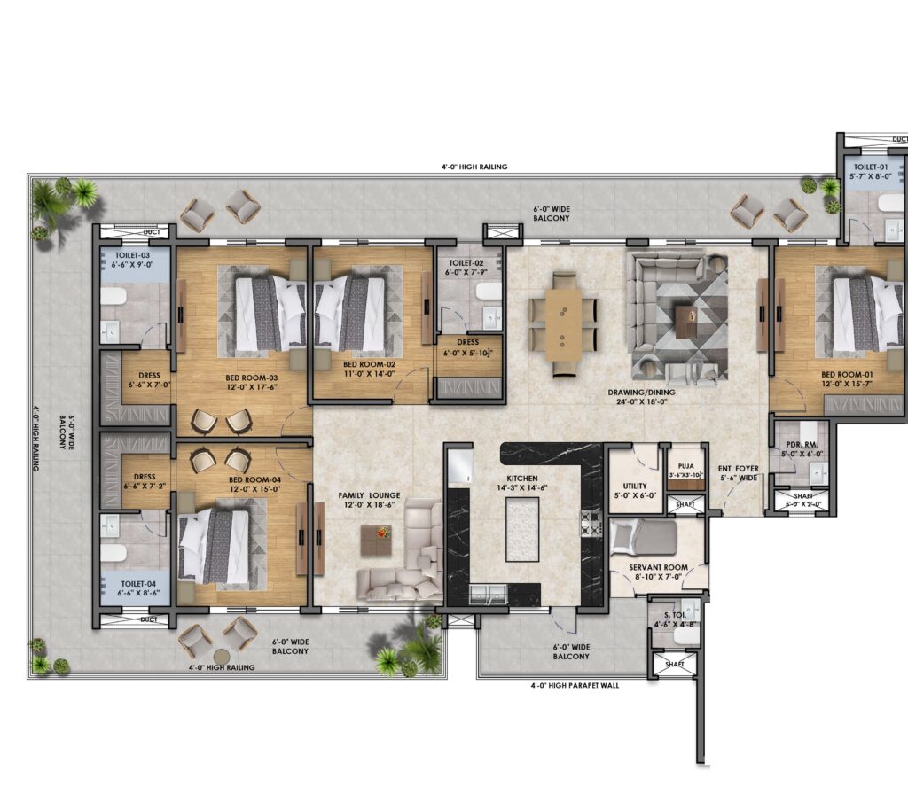 Vintage Greens 4+1 Bhk 3796 Sq.Ft