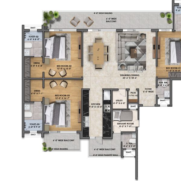 Vintage Greens 3+1 BHK 2698 Sq.Ft
